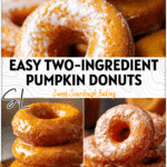 Freshly fried pumpkin old fashioned donuts stacked on a rustic plate topped with glaze. 2026